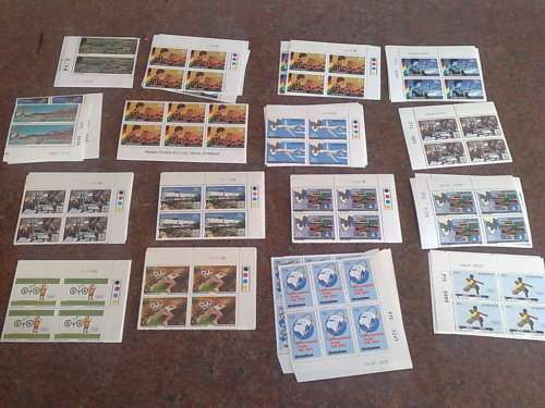 ZIMBABWE-16 ASSORTED SETS OF CONTROLS,IMPRINTS AND SHEET NO BLOCKS-ALL FINE UM