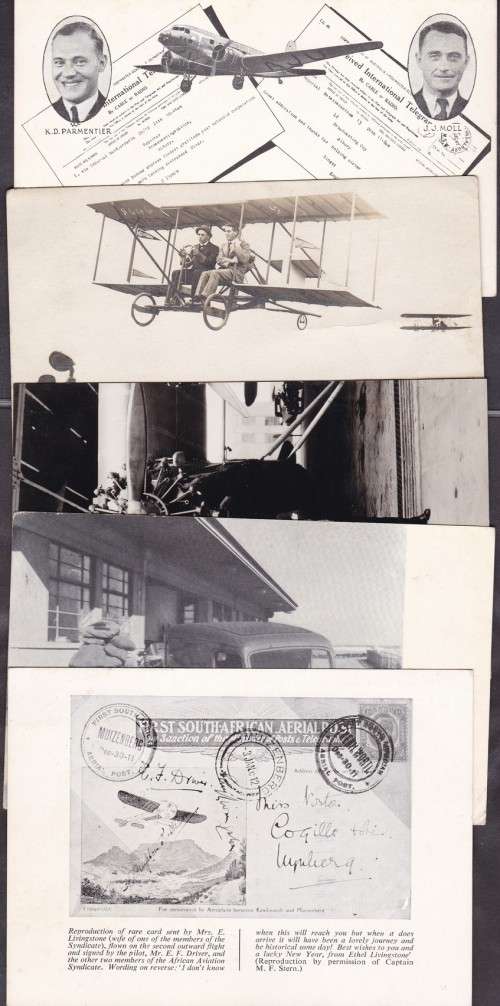 RSA - 5 X ASSORTED FLIGHT/AIRMAIL POST CARDS - ALL FAIR CONDITION!!!!!