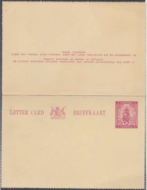 UNION SA - 1D LETTER CARD WITH REPLY CARD - FINE MINT!!!!!