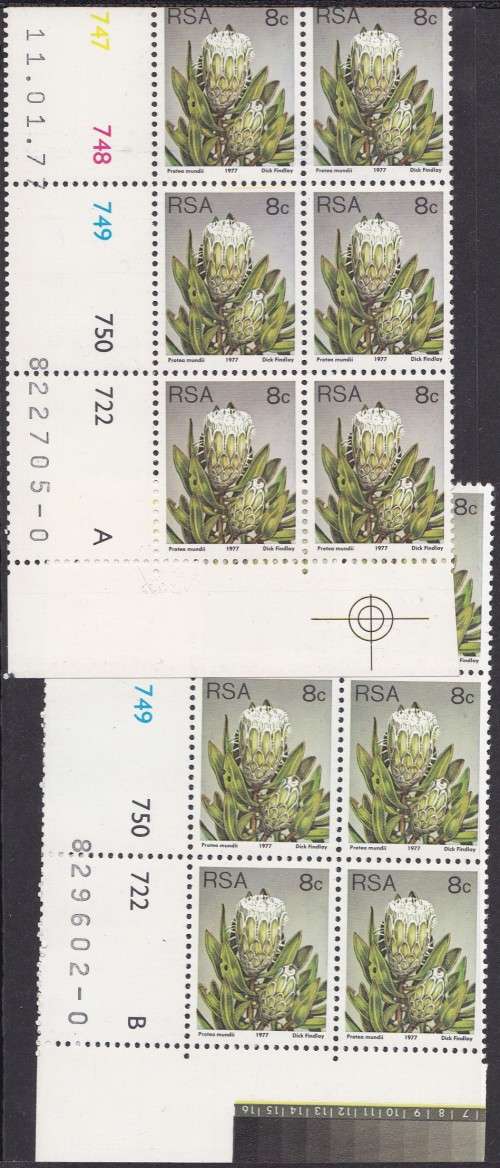 RSA - 3RD DEF ISSUE:PROTEAS, 8c CONTROLS A+B 11/01/77 SCARCER DATE - FINE U/M!!!!!