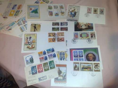 LESOTHO-CLEARANCE LOT OF 50 FDC/COVERS -FINE ,CLEAN,SOME IN SETS-GOOD VALUE