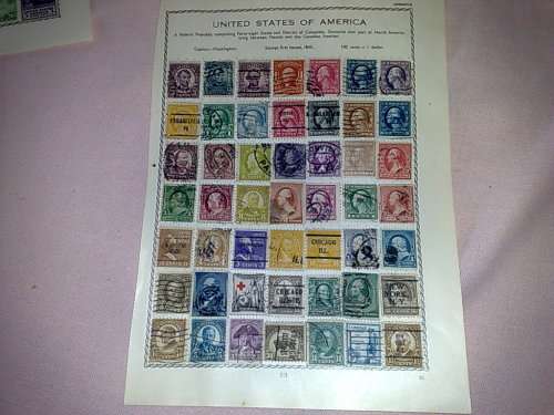 USA-EARLY ISSUES ON 8 ASSORTED OLD ALBUM PAGES,SOME FINE,SOME MIXED CONDITION