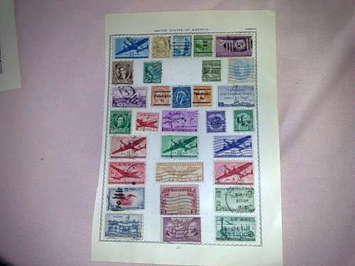 USA-EARLY ISSUES ON 8 ASSORTED OLD ALBUM PAGES,SOME FINE,SOME MIXED CONDITION