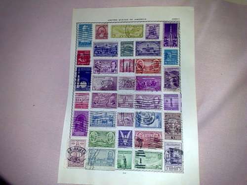 USA-EARLY ISSUES ON 8 ASSORTED OLD ALBUM PAGES,SOME FINE,SOME MIXED CONDITION