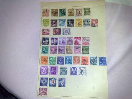 USA-EARLY ISSUES ON 8 ASSORTED OLD ALBUM PAGES,SOME FINE,SOME MIXED CONDITION