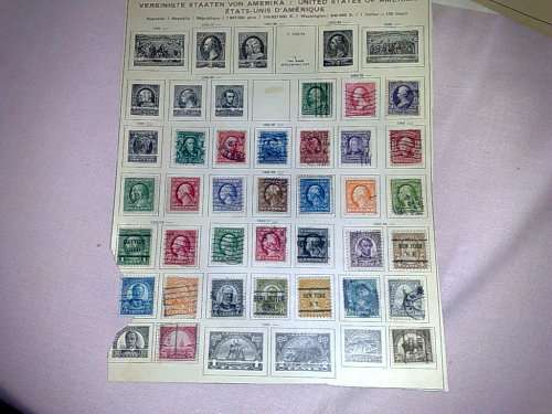 USA-EARLY ISSUES ON 8 ASSORTED OLD ALBUM PAGES,SOME FINE,SOME MIXED CONDITION