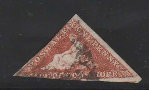 CAPE OF GOOD HOPE-1 PENNY RED,MARGINS AS PER SCAN,USED STAMP