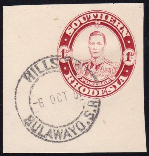 SOUTHERN RHODESIA - KGVI HILLS, BULAWAYO POST MARK 1951 - FAIR!!!!!