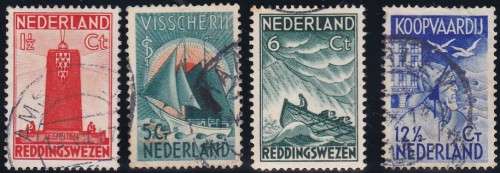 NETHERLANDS - 1933 SEAMANS FUND, FINE USED SET OF 4 SINGLES - CV:R450!!!!!