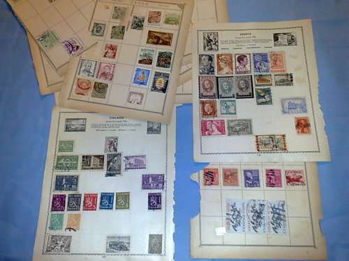 WORLDWIDE CLEARANCE-35 PAGES from OLD ALBUMS,MAINLY CLEAN-NOT CHECKED!!