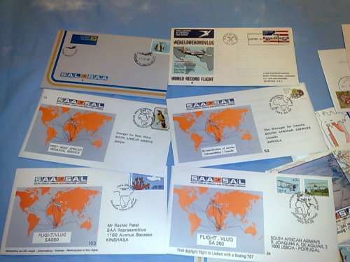10 PM CLOSING-SA AIRWAYS-25 ASSORTED NUMBERED FDC-SOME BETTER ONES INCLUDED-BARGAIN