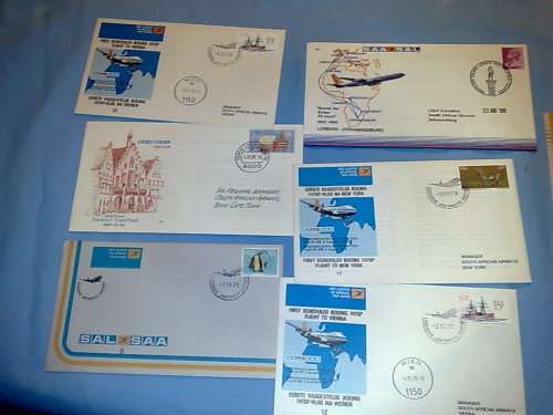 10 PM CLOSING-SA AIRWAYS-25 ASSORTED NUMBERED FDC-SOME BETTER ONES INCLUDED-BARGAIN