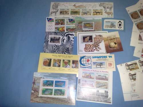 NAMIBIA-12 ASSORTED M/SHEETS PLUS 77 ASSORTED CONTROL BLOCKS,EXCESS STOCK-ALL UM TO CLEAR