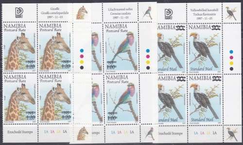 NAMIBIA - 2005 SURCHARGES, 3 X ASSORTED CONTROLS 1A, FINE U/M - SCARCE CONTROLS!!!!!