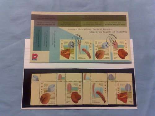 NAMIBIA-EDIACARAN FOSSILS-FDC PLUS SUPERB UM SET OF CORNER SINGLES,GOOD CV LOT