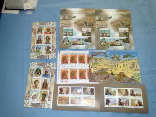 NAMIBIA 8 SUPERB UM FULL SHEETS,SAPO JOINT ISSUE,WILDLIFE ,TRADITIONAL WOMEN ETC-GOOD CV LOT-