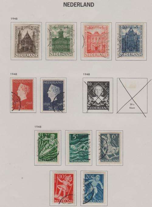 NETHERLANDS-1948 AND 1963-ASSORTED MNT AND USED SETS ON 2 PAGES-GOOD CV LOT-FINE