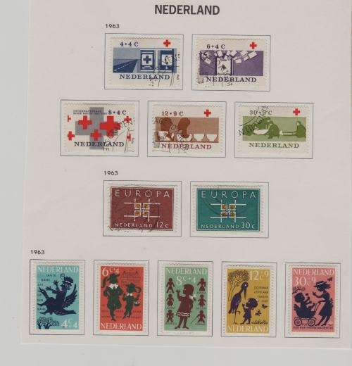 NETHERLANDS-1948 AND 1963-ASSORTED MNT AND USED SETS ON 2 PAGES-GOOD CV LOT-FINE