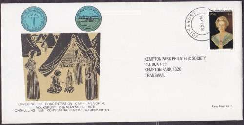 RSA - UNVEILING OF BOER WAR CONCENTRATION CAMP MEMORIAL, KEMP KOVER NO.7 - FAIR!!!!!