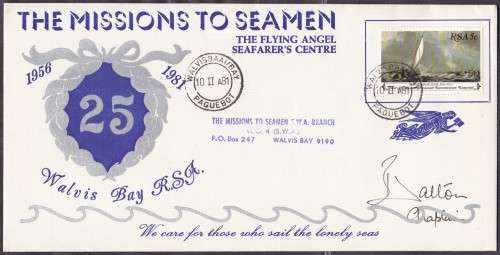 SWA - MISSIONS TO SEAMEN, PAQUEBOT FDC SIGNED - FAIR!!!!!