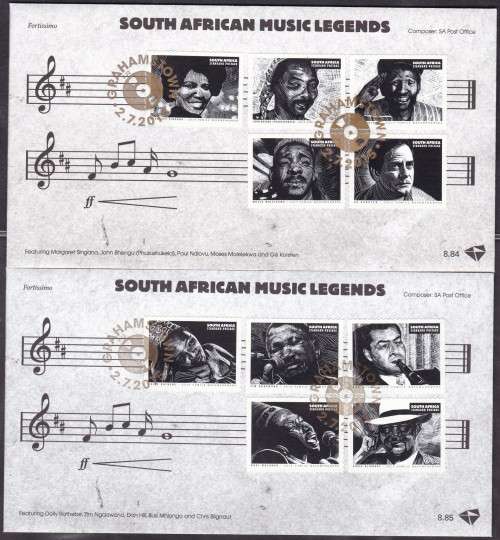 RSA - SOUTH AFRICAN MUSIC LEGENDS (2ND SERIES), FDC SET 8.84 & 8.85 - FINE AS NEW!!!!!