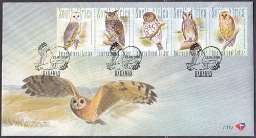 RSA - OWLS OF SOUTH AFRICA, FDC 7.118 - FINE AS NEW!!!!!
