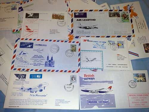 RSA-45 ASSORTED FLIGHT COVERS,MANY ILLUSTRATED,SOME DUPLICATIONS-PAY FOR 40-FIVE ARE FREE