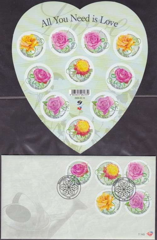 RSA - ALL YOU NEED IS LOVE, FDC 7.145 + U/M FULL SHEET - FINE!!!!!