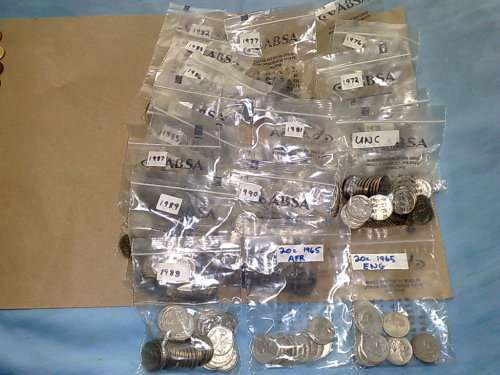 RSA-HUGE LOT OF 20C PIECES,SOME 1965 ENG and AFR-INCLUDED-SOME UNC-OVER 600 PIECES EXTIMATED