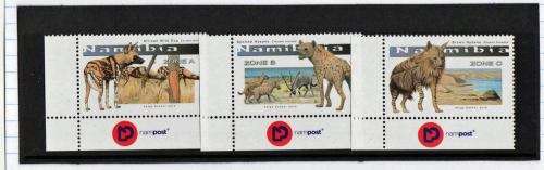 NAMIBIA-LARGE CANINESSUPERB UNMOUNTED MINT SET OF CORNER SINGLES-ALWAYS IN DEMAND