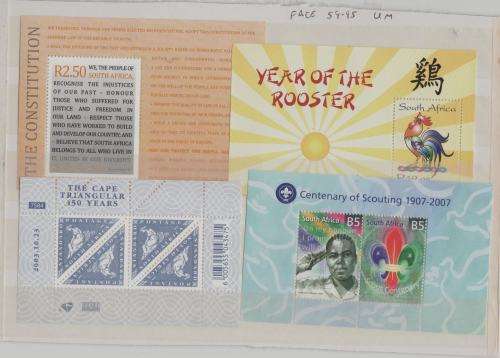 RSA-4 SUPERB UM MINISHEETS-SCOUTING,ROOSTERMCAPE TRIANGULAR ETC-FACE VALUE R59.95