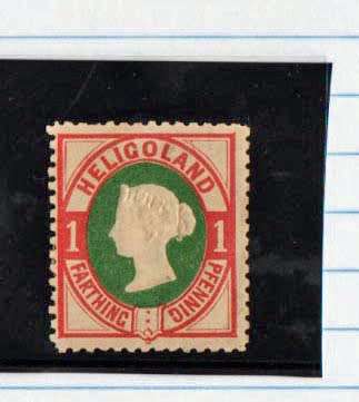 HELIGOLAND-QUEEN VIC 1875 ONE PF-FINE MINT WITH GUM-CV R360-SG 10