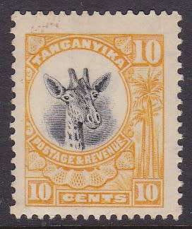 TANGANYIKA - 10c GIRAFFE, FINE MINT SINGLE - CV:R75!!!!!