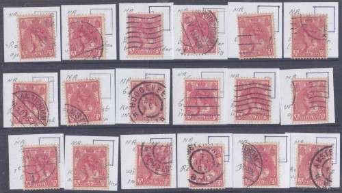 NETHERLANDS - QUEEN WILHELMINA, ASSORTED USED WITH PLATE FLAWS IDENTIFIED!!!!!