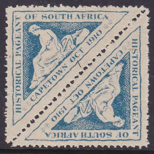 UNION SA - 1910 HISTORICAL PAGEANT OF SOUTH AFRICA, FINE U/M PAIR - SCARCE LABEL!!!!!