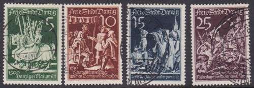 GERMANY - DANZIG, 1939 ANNI OF PRUSSIAN ANNEXATION, FINE USED SET OF 4 SINGLES - CV:R360!!!!!