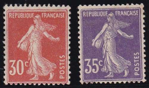 FRANCE - 1906 SOWER, 30c + 35c SINGLES, FINE MINT - CV:R650!!!!!