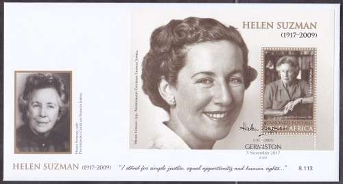 RSA - HELEN SUZMAN (1917-2009), FDC 8.113 - FINE AS NEW!!!!!
