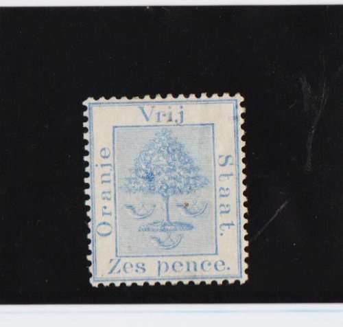 ORANGE FREE STATE-6D BLUE-NOT ISSUED LIKE THIS,NO OVERPRINT,RARE ITEM?FINE MINT