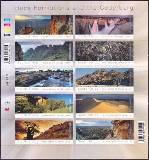 RSA - ROCK FORMATIONS AND THE CEDERBERG, FULL SHEET - FINE U/M!!!!!