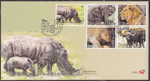 RSA - THE BIG FIVE (BLACK RHINO), FDC 8.64 - FINE AS NEW!!!!!