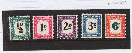 UNION SA-1948-49 POSTAGE DUES-FINE UM SET OF 5 CV R1800.00-SACC 33-37-SCARCE SET