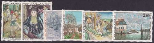 MONACO - 1974 THE IMPRESSIONISTS (ARTISTS), FINE U/M SET OF 6 SINGLES - CV:R480!!!!!