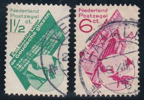 NETHERLANDS - 1931 GOUDA CHURCH FUND, FINE USED SET OF 2 SINGLES - CV:R1420!!!!!