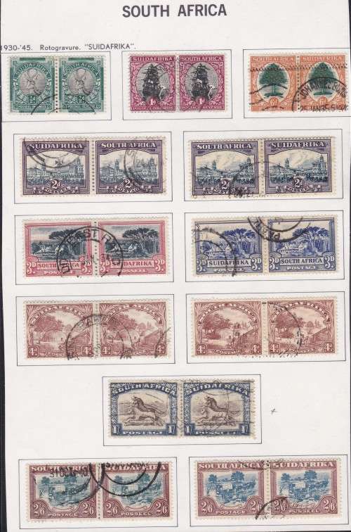 UNION SA - 1930-1945 ROTO, SET OF FINE USED PAIRS TO 2/6 - CV:R3685!!!!!