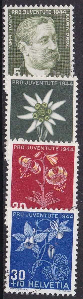 SWITZERLAND - 1944 PRO JUVENTUTE, FINE USED SET OF 4 SINGLES - CV:R370!!!!!