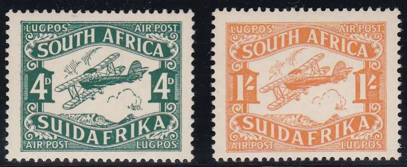 UNION SA - 1929 AIRMAILS, FINE U/M SET OF 2 SINGLES - CV:R1200
