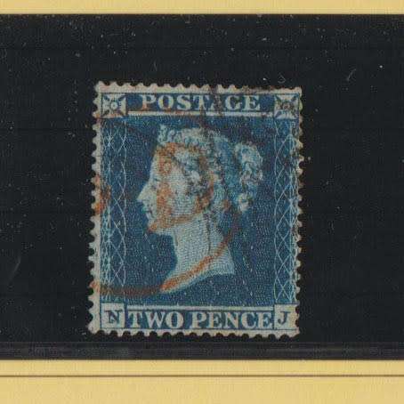 GREAT BRITAIN-Q VIC 2 PENNY BLUE-PERF 14-FINE USED-SG 23 WITH CV R5175-SCARCE STAMP