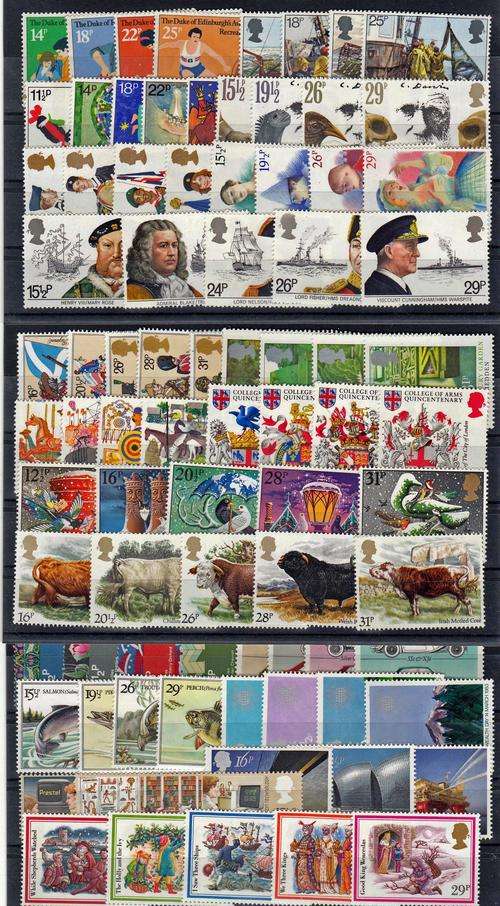 GB - NICE & LARGE ASSORTMENT OF SETS (OF SINGLES) ON 3 STOCK CARDS - ALL U/M!!!!!