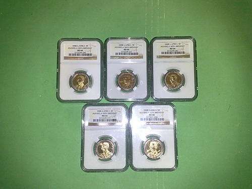 MANDELA-5 X NGC GRADED MS 66 BIRTHDAY COINS-ALL AS ONE LOT